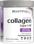 Bluebonnet Nutrition Beautiful Ally Collagen Powder Hydrolyzed Collagen from Grass Fed Cows Collagen Peptides Type 1 &amp 3 Non GMO Gluten Free Soy Free Milk Free 28 Servings Unsweetened 6.9