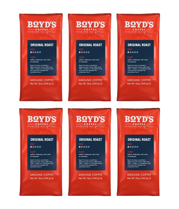 Boyd's Original Roast Ground Coffee Medium Roast 100% Arabica Coffee 12 Ounce (Pack of 6)