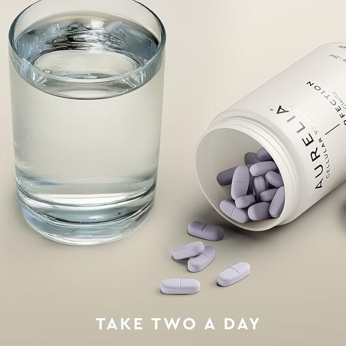 AURELIA Skin Perfection | Advanced Cellular Anti-Aging Supplement | Enhance Skin Clarity &amp Tone | with Zinc Resveratrol Niacinamide Ergothioneine &amp Vitamin C