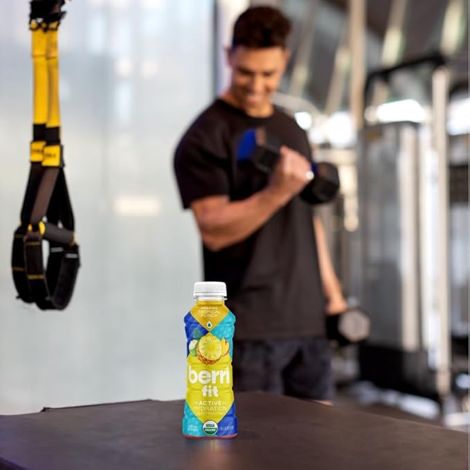 Berri Fit 3-Flavor Variety Pack | Organic Sports Drink Alternative | Natural Plant-Based Electrolytes - Certified Organic - Non-GMO - Low-Calorie Fitness Beverage - Paleo Friendly | 16oz | Pack of 12