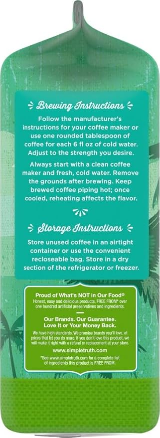 Organic Simple Truth 100% Colombian Medium Roast Ground Coffee 11 oz (Pack of 4)