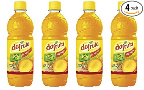 Dafruta Mango Juice Concentrate 16.9 Fl.oz | Suco Concentrado Manga 500ml (Pack of 04)