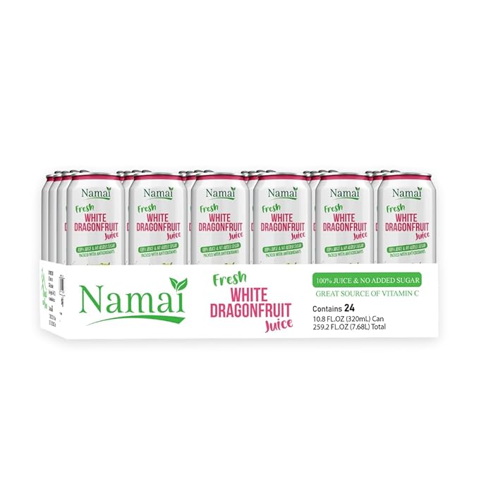 Namai 100% All Natural Pure Dragonfruit Juice No Added Sugar No Preservatives Pack of 24
