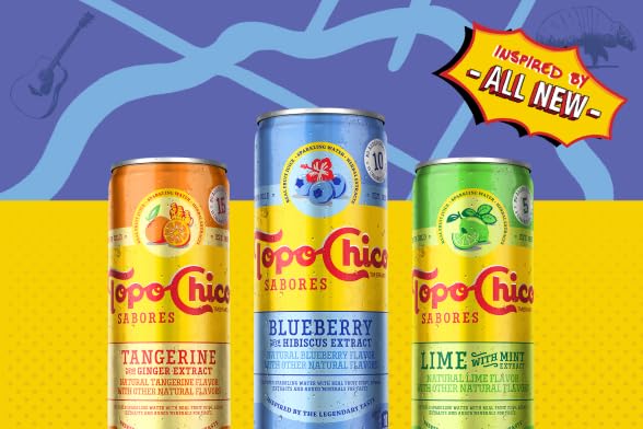 Topo Chico Sabores 12oz Cans (Blueberry Hibiscus) pack of 8 (total 12 x 8 = 96 oz)