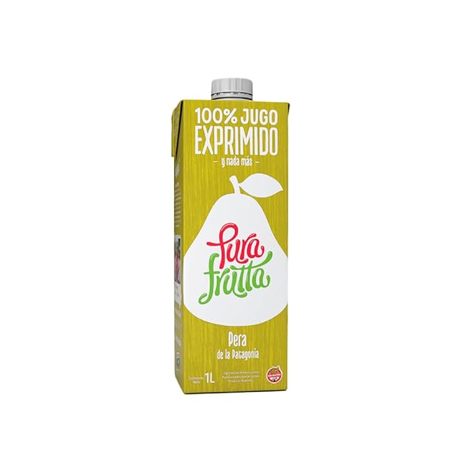 Pura Frutta - Pear Juice - 33.8 fl oz (1L) Juice Box 8-Pack - 100% Cold-Pressed Not From Concentrate (NFC) No Sugar Added - Patagonia Pear - Refreshing &amp Citrusy Beverage