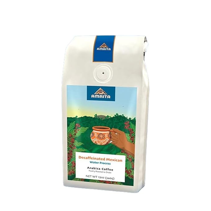 Decaf Mexico - Light - Roasted by Amrita Certified Pure - Whole Bean Coffee - 2 Pound Bag
