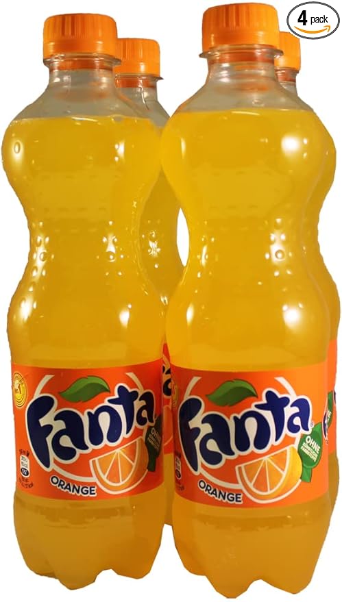 European Fanta Orange Soda 4-Pack of Bottles 4 x 500 ml