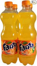 European Fanta Orange Soda 4-Pack of Bottles 4 x 500 ml