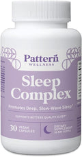 Pattern Wellness Sleep Complex – Supports Relaxation &amp Healthy Sleep Patterns – with Melatonin L-Theanine &amp Magnesium – 30 Vegan Capsules