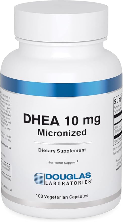 Douglas Laboratories DHEA 10 mg Capsules - Micronized - Supports Hormone Balance Immunity Brain Bone Health &amp Metabolism* - Non-GMO - 100 Vegetarian Capsules