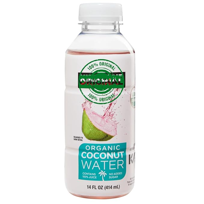 Organic Coconut Water 14 Fl oz 6 Count - 100% Juice Not from Concentrate - USDA Organic &amp Non-GMO - Electrolyte-Rich Hydration - No Added Sugar - Total 84 Fl oz