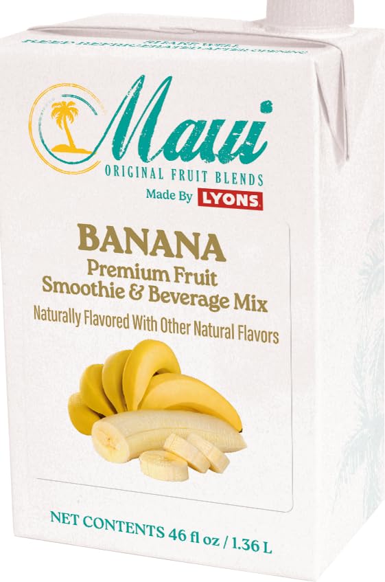 Maui Banana Premium Fruit Smoothie &amp Beverage Mix 46 fl oz (Pack of 6)