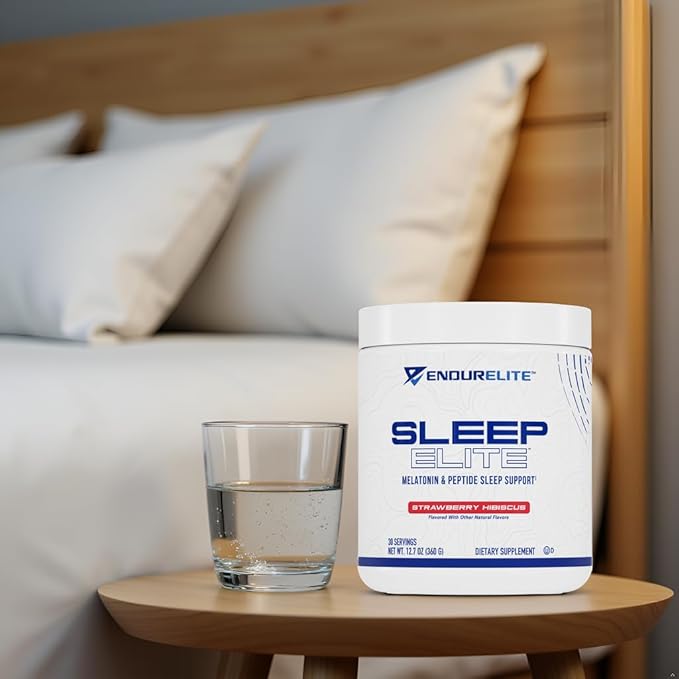 EndurElite Sleep Elite Sleep Drink Mix Supplement with Magnesium Sleep Aid Powder - Strawberry Hibiscus - 30 Servings