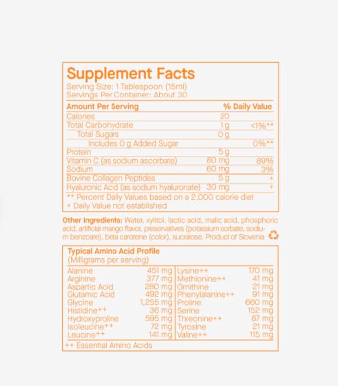 SpoiledChild Collagen Peptides + Vitamin C + Hyaluronic Acid Liquid Collagen Pineapple Flavor 400ml 13.5 FL oz