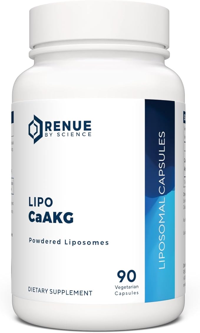RENUE by SCIENCE CA AKG Supplement | High Strength Liposomal Calcium AKG | 90 Calcium Alpha-Ketoglutarate Capsules - 300mg CA AKG per Serving CA-AKG Supplement | Non-GMO &amp Made in The USA