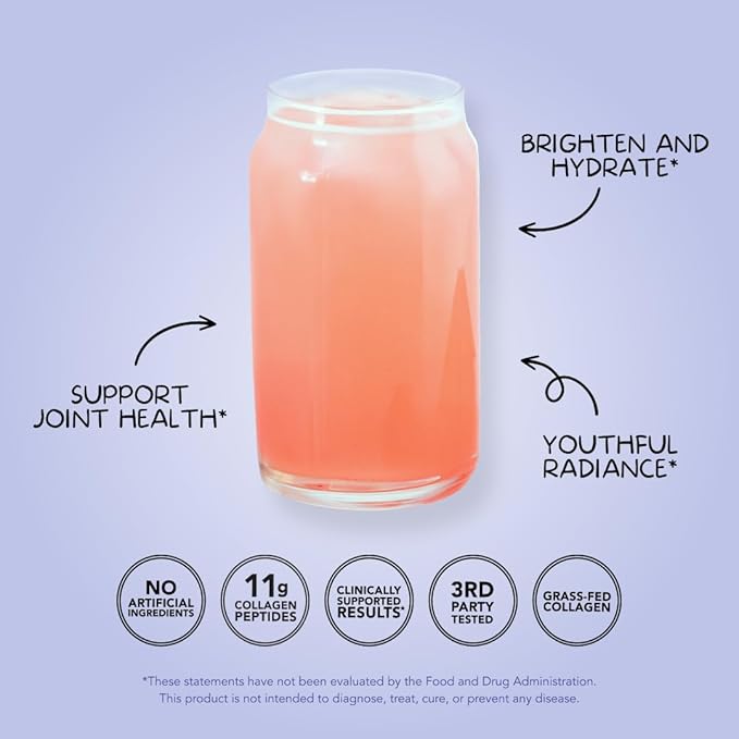 Clean Simple Eats Collagen Powder + Beauty Blend BlackBerry Lemonade Hydrolyzed Collagen Peptides from Grass Fed Bovine &amp Chicken Hyaluronic Acid for Hair Skin Nail &amp Joint Support 30 Se