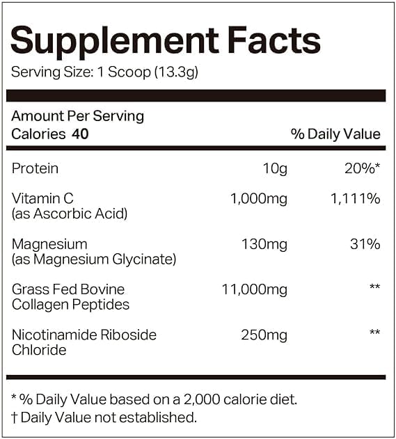Ikigai Collagen with NAD+ (30 Servings) - Non-GMO Gluten-Free Paleo Kosher - No Flavor Includes Free Drink Mixer