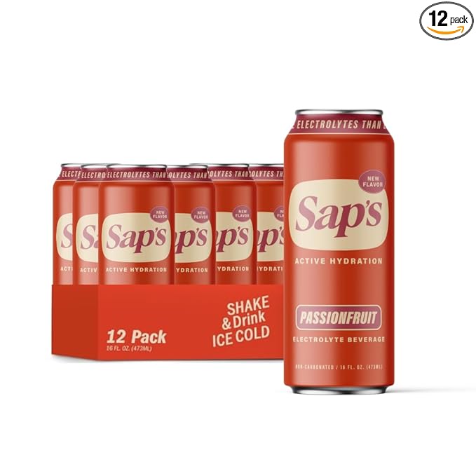 SAPS Zero Added Sugar Electrolytes Drink with Adaptogens &amp Aminos - Passionfruit Instant Hydration Sports Drink Zero Added Sugar Electrolyte Drinks No Artificial Colors &amp Flavors Fast Hydra