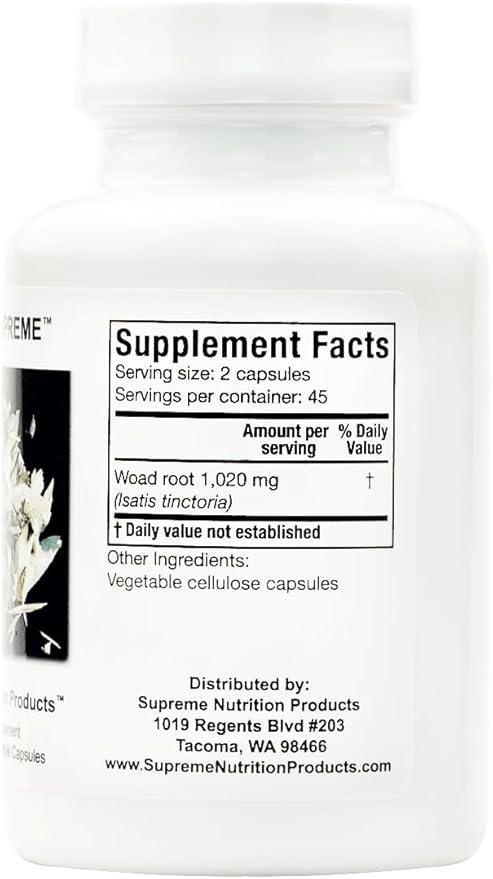 Supreme Nutrition Woad Supreme 90 Pure Isatis Root Vegetarian Capsules (Pack of 2)