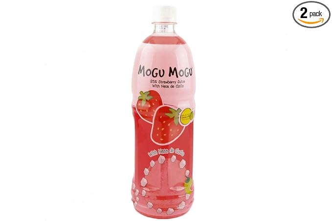 Nata de Coco with Strawberry Juice - 1L (Pack of 2)