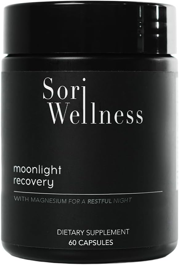 Moonlight Recovery - Sleep &amp Night Recovery Supplement - 60 Capsules (30 Servings) - Magnesium Glycinate Ashwagandha L-Theanine L-Tryptophan GABA - Vegan Non-GMO Caffeine-Free