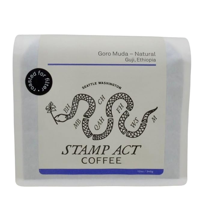 Goro Muda - Ethiopia - Roasted by Stamp Act - Freshly Ground Coffee - 12 Ounce Bag