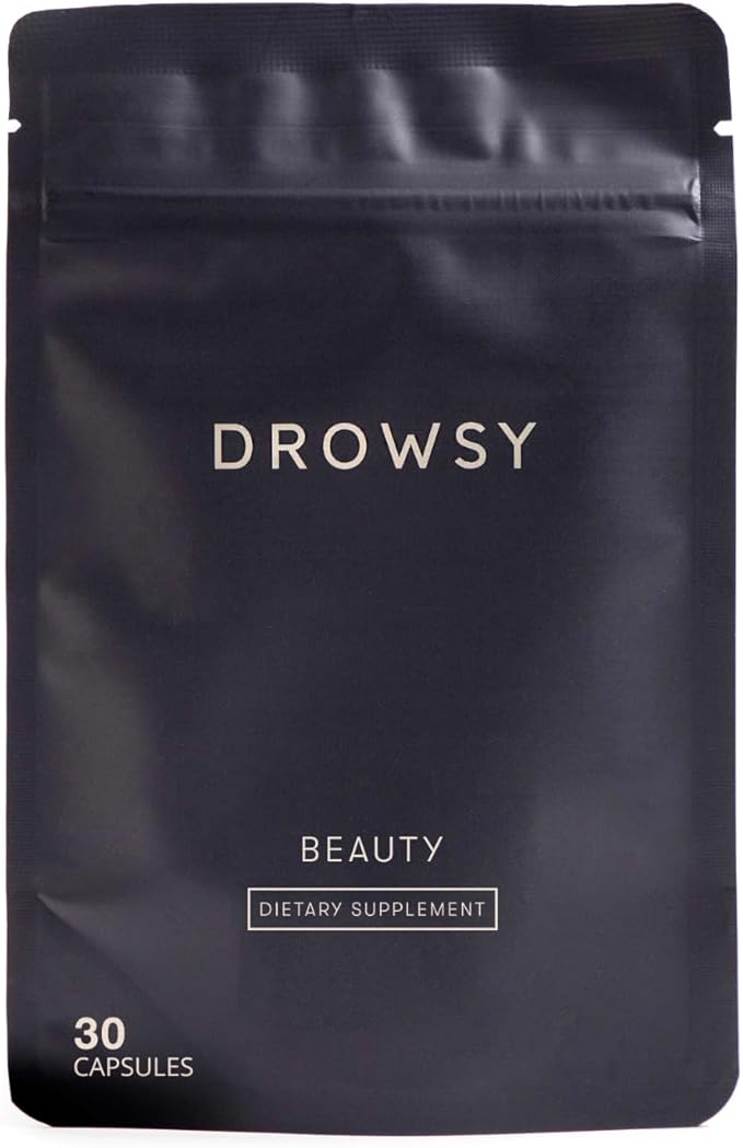Drowsy Beauty – Nighttime Skin Hydration &amp Wellness Supplement with Marine Collagen Hyaluronic Acid &amp Vitamin C – Supports Skin Vitality &amp Relaxation
