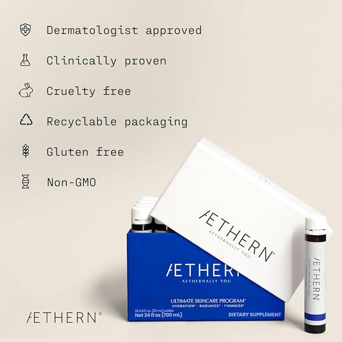 Liquid Skin Care Supplement with Collagen + Hyaluronic Acid. Ready-to-Drink. Clinically Proven for Glowing Hydrated and Firm Derma. UV Protection. 28 Servings. Ultimate Skincare Program