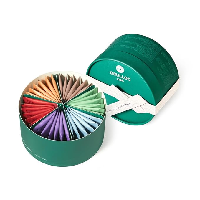 OSULLOC For:rest Tea Box (36 Count 6 Types x 6ea) Exquisite &amp Unique Gift idea For Tea Lover Variety Gift Box Sampler 6 Unique Blended tea from Jeju Island