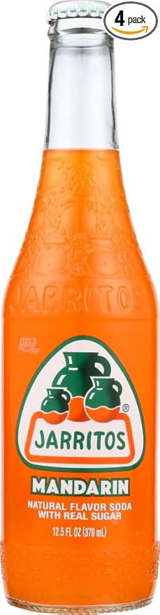 Jarritos Mexican Soda 12.5 Oz Glass Bottle (Pack of 4) (Mandarin (Mandarina)) by Jarritos