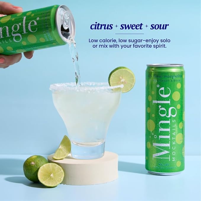 Mingle Mocktails Non Alcoholic Cocktails - Key Lime Margarita 12 OZ Can (Pack of 12)
