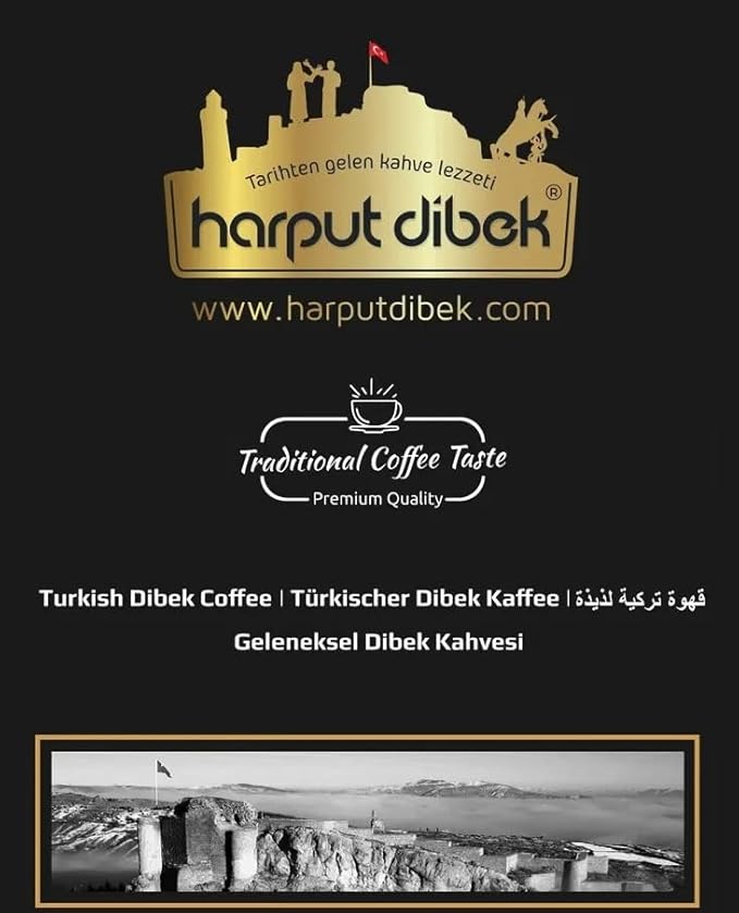Harput Dibek Ground Coffee Arabica Fine Grade Medium Roast 500 Gr - 18 Oz Cardamom Coffee 1 Canister
