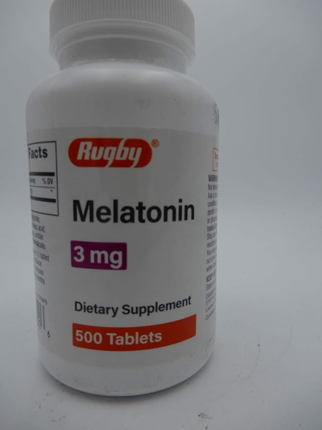Rugby Melatonin 3mg 500ct Tablets