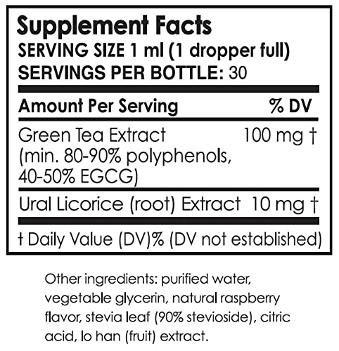 Pure Inventions - Water Infusion Drops - Daily Immunity Support Rich in Antioxidants Electrolytes - No Sugar Calories or Artificial Sweeteners - Green Tea Raspberry 30 serv.