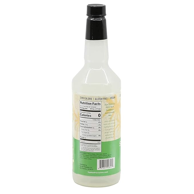 Top Hat Keto Sugar Free Cucumber Lemonade Mix - Naturally Sweetened with Monk Fruit - Craft Mixer for Skinny Cocktail Drinks - 2 Pack of 32oz Bottles