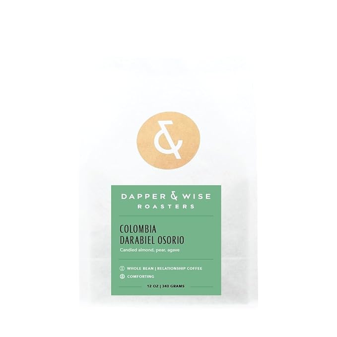 Colombia Darabiel Osorio - Roasted by Dapper &amp Wise - Whole Bean Coffee - 12 Ounce Bag