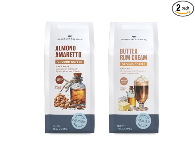 Almond Amaretto and Butter Rum Cream Ground Coffee Bundle