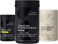 Sports Research® Supplements Pack - Creatine Monohydrate + Vegan D3 5000iu with Vitamin K2 100mg + Collagen Peptides for Women &amp Men