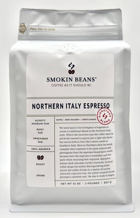 Smokin Beans 2-Pound Northern Italy Espresso Coffee Our Signature Blend Espresso Roast Premium Whole Bean Specialty Coffee
