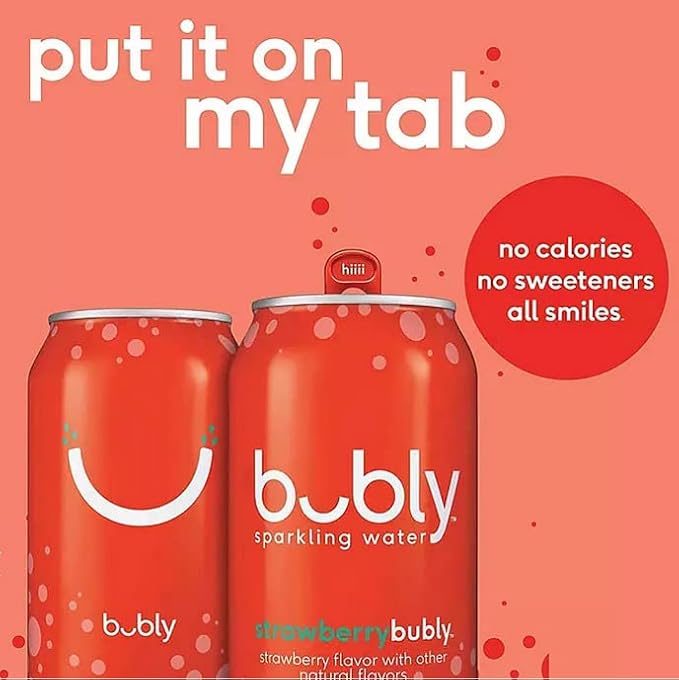 BEEQ- (Pack of) bubly Sparkling Water Berry Bliss Sampler 12 fl oz. Cans Multi Flavor Soft Drink Bundle | Assortment Soda Refrigerator Restock Kit of Soda (Variety 15 Pack)