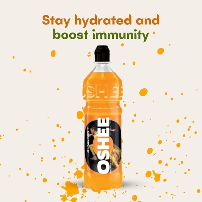 OSHEE ORANGE isotonic Drink 750ml (Pack of 6) - Addition of vitamins and L-carnitine – Sugar Free – Hydration – Vitamin Drinks