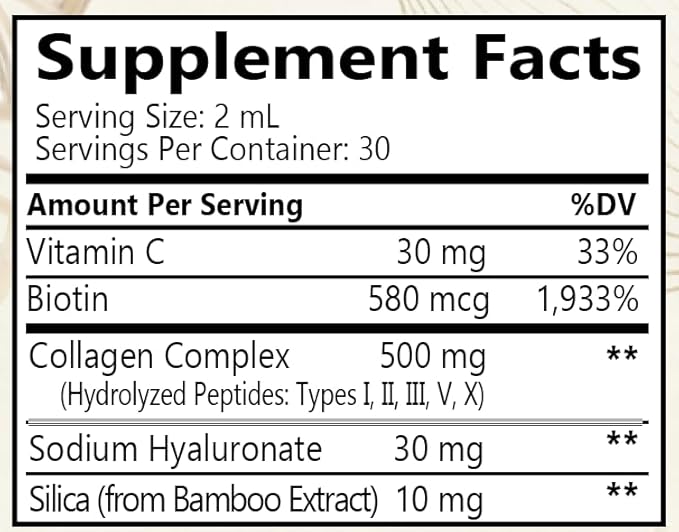3 Pack Multi Collagen Peptides Liquid Drops Types（I II III V X） Hydrolyzed Collagen Peptides Collagen Proteins W. Hyaluronic Acid Biotin &amp Vitamin C for Hair Skin &amp Joint Gut Health