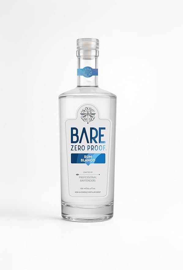 Bare Zero Proof® Rum Blanco Non-Alcoholic Spirit Alternative – Mango • Pineapple • Sugarcane (750 mL) | Ideal for Craft Zero Proof Cocktails | Pina Coladas | Daiquiris