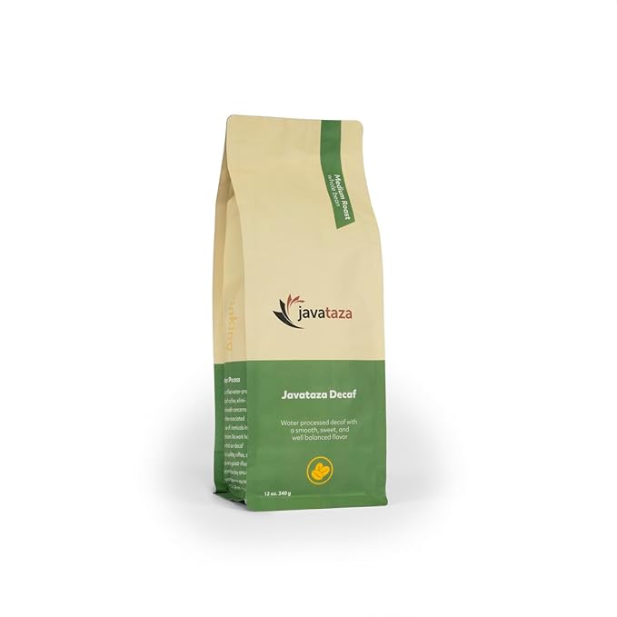 Javataza Decaf Coffee -12 oz Fairly Traded Naturally Shade Grown (Whole Bean)