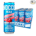 NOCCO BCAA Energy Drink Cherry Berry - 12 Fl Oz (Pack of 12) - 200mg of Caffeine Sugar Free Energy Drinks - Carbonated &amp Low Calorie BCAAs Vitamin B6 B12 &amp Biotin - Grab &amp Go Performa