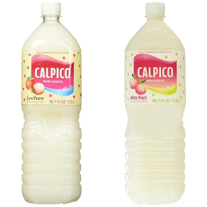 Calpico Soft Drink Variety Pack - Lychee and White Peach Flavors 50.7 fz (2-Pack)