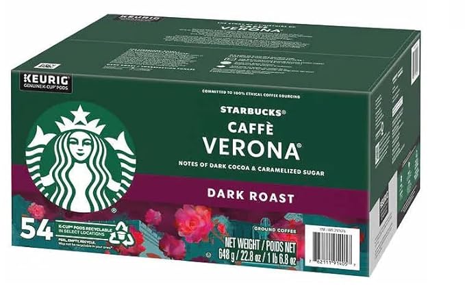 Starbucks Caffe Verona Dark K-Cup Portion Pack for Keurig K-Cup Brewers 54-Count