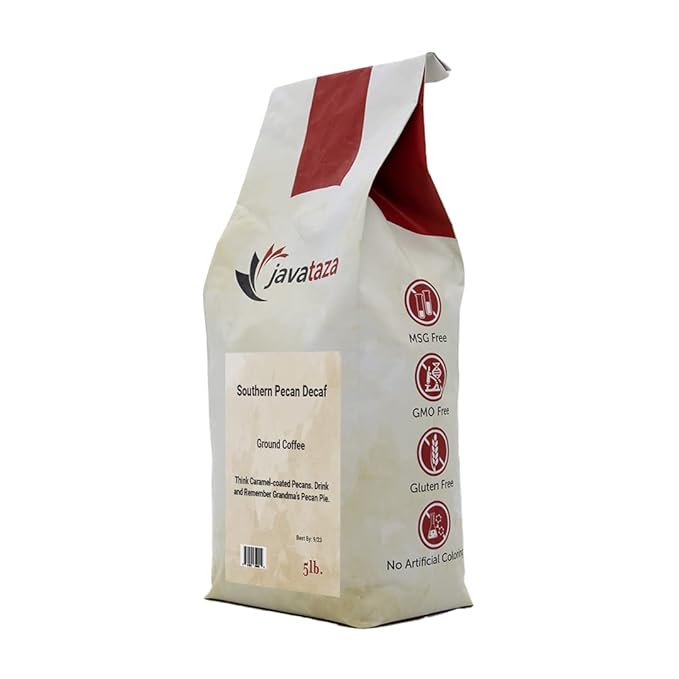 Southern Pecan Decaf Ground Coffee 5lb. - Fairly Traded Naturally Shade Grown