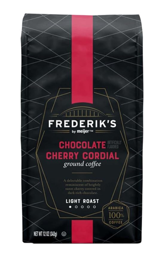 Frederik's Chocolate Cherry Cordial Ground Coffee 12 oz 100% Arabica Beans Light Roast