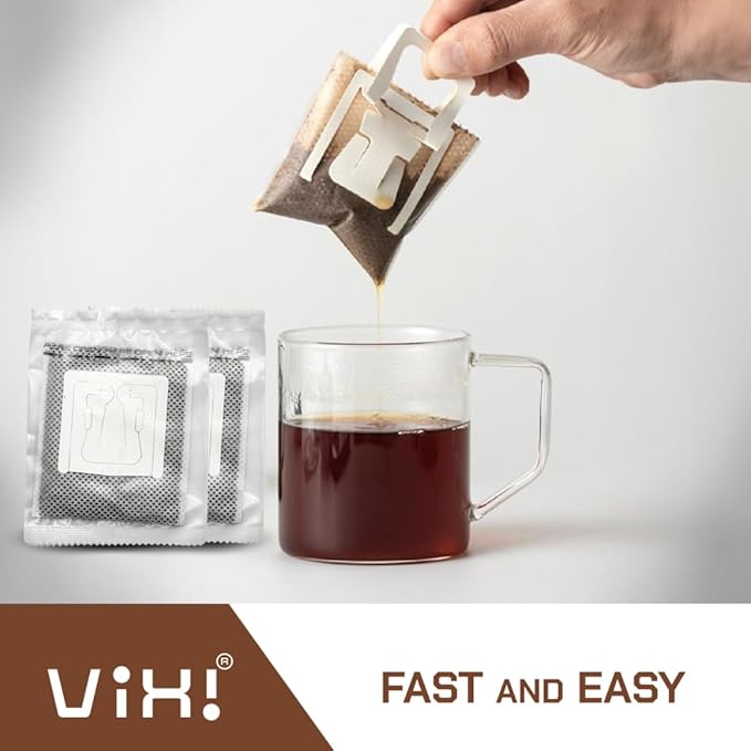 VIXI Drip Coffee Blended 24 Bags Ground Coffee Medium Roast Hanging Ear Arabica Blend Robusta Smooth and Balanced Flavor Single Serving Natural Vietnamese Coffee